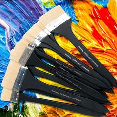 12pcs Bristles Long Rod Brushes Set Gouache Acrylic Board Painting Brush Cleaning Removal Multi-function Practical Brushes Set