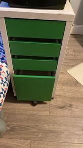 Beside locker and desk from ikea