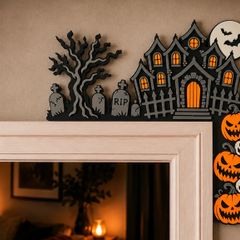 Halloween haunted house door corner decoration