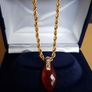 14 ct gold pendant withNatural  Carneol stone and Natural  diamonds Image 9