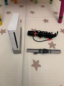 Nintendo Wii White Console Bundle + Wii Sports, SingStar Mics & Steering Wheel