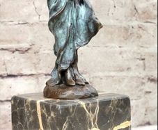 Miguel Lopez (1955) Lady In A Dress (32cm) - Patinated Bronze, Marble (Signed)