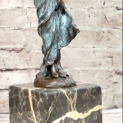 Miguel Lopez (1955) Lady In A Dress (32cm) - Patinated Bronze, Marble (Signed)