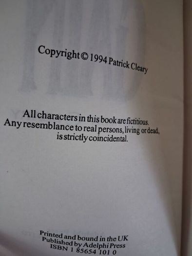 The Rage of Gain / Patrick Cleary / 1st ed. 1994
