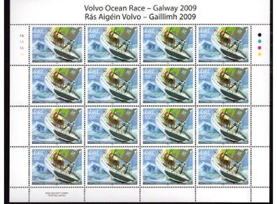 2009 Ireland Volvo Ocean Race Commemorative Stamp Sheetlet Plate 1A1A1A1A Mint Never Hinged (MNH)