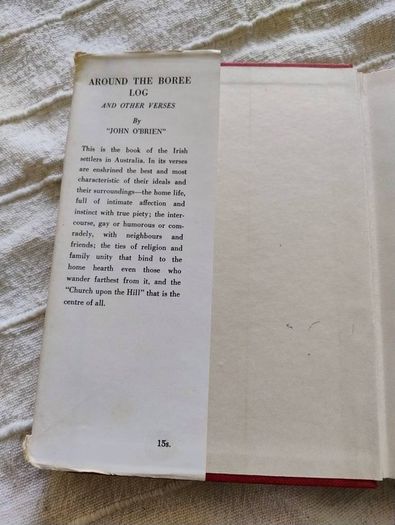 Around the Boree Log and other verses by John O Brien 1961 hardback with dustcover in good condition with some signs of wear on the dustcover see photos FREE STANDARD POSTAGE INCLUDED