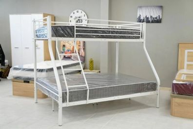 White Double Metal Bunk Bed Free Delivery