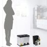Kitchen Waste Bin 3-in-1 24 Litre Rubbish Separator Pedal Bin Metal Waste Separation System Heavy Duty Easy Clean Image 2