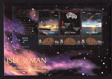 1999/2000 Isle of Man New Millennium (Sky at Sunset, Dawn & Constellations at New Millennium) Commemorative Stamps First Day Cover (FDC)