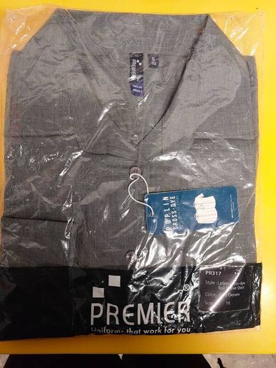 Premier PR317 Ladies Cross-Dye Roll Sleeve Shirt NEW Size S / UK 10