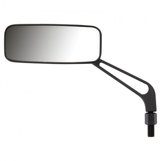 Rectangular Metal Motorcycle Mirrors - Black