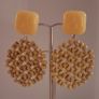 Retro Yellow Geo Floral Round Lattice Earrings Image 9