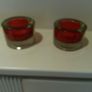 Two red tealight holders Image 2