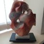 Absract Modernist Alabaster Sculpture on Marble Base. Signed. Image 8