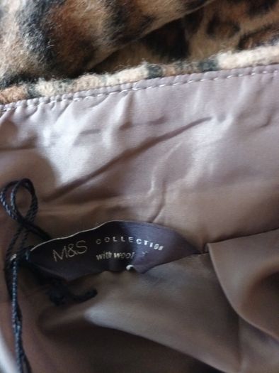 M&S Camel Milx Animal Print  Skirt. S. 16.  B.N.W.T