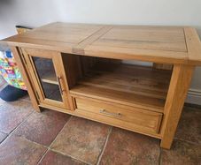 solid oak tv unit