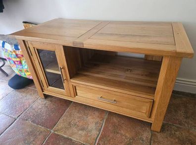 solid oak tv unit