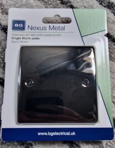 BG Electrical -  Single Blank Plate - Black Nickel