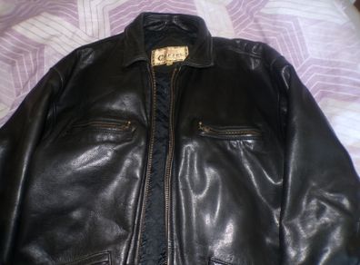 Vintage Black Leather Jacket Medium