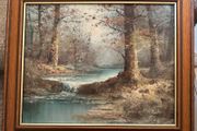 Vintage Framed Woodland Painting