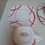 24 piece Retro tea set red and white Image 7