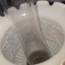 Beautiful Old Large Antique Hanging Brass and Milk Glass Oil Lamp, Converted to Electric Image 5