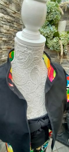 Vintage 80s 90s Jacqueline lechat Cannes pencil floral dress with cropped blazer