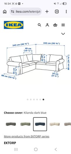 Ikea Ektorp Corner Sofa ONLY COVERS