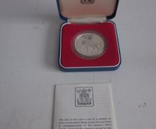 1977 Queen Elizabeth II Silver Jubilee Proof Silver Crown Coin with Case and COA