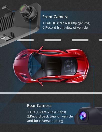 New Cam Wifi Dual Lens Video Recorder Dash Camera Dvr Rearview Mirror 4G GPS Navigation