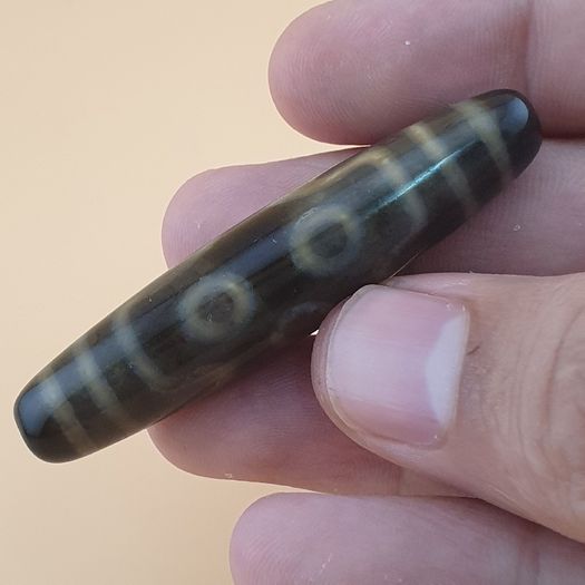 Vintage Himalayan Tibetan 7 Eyes Agate Dzi Bead Amulet
