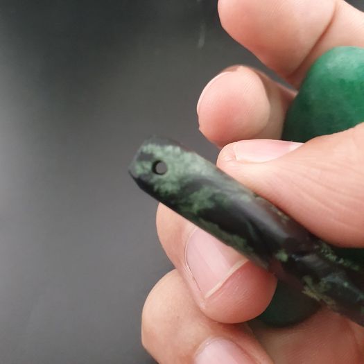 Lot Of 3 Vintage Jade one Fish shape two Green heart Shape Pendants