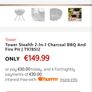 Tower Stealth 2-In-1 Charcoal BBQ And Fire Pit Image 5