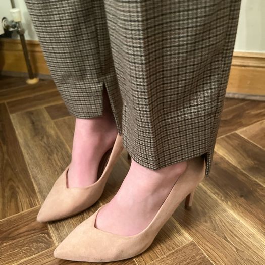 Zara brown check trousers. Size 8