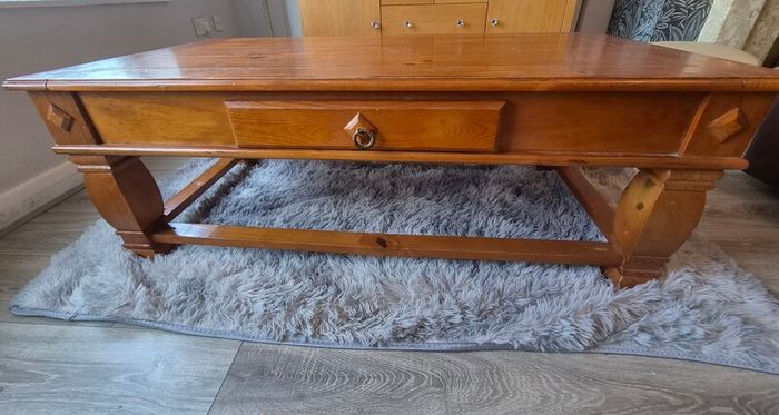 Rustic Solid Wood Coffee Table Farmhouse Style