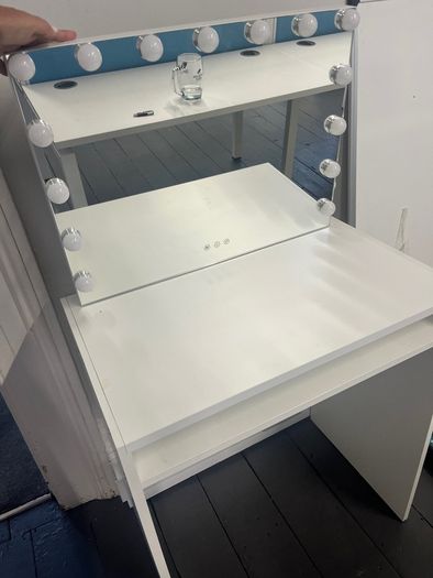 Vanity Desk with LED Hollywood Mirror
