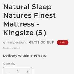 BRAND NEW King Size Mattress Natures Finest Still Factory Rolled