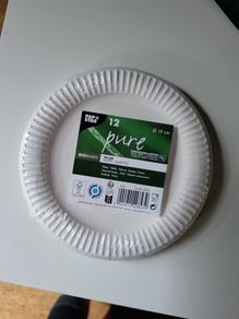 White paper plates 19cm 12pcs NEW picnic, party