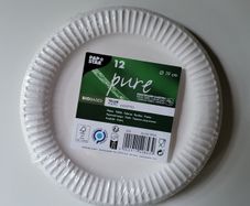 White paper plates 19cm 12pcs NEW picnic, party