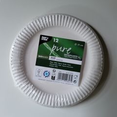 White paper plates 19cm 12pcs NEW picnic, party