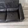 Two Seater Black Leather Sofa Couch Image 3