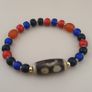 Vintage 4 Eyes Tibetan Agate & Venetian MultiColor WhiteHeart Beads bracelet Image 8