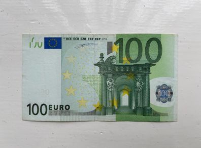 European Union 100 Euro Prefix T (ireland) 2002 Banknote