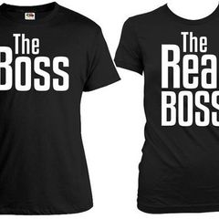 The Boss And The Real Boss Couple T-shirts Great Gift Present For Valentines Day Idea