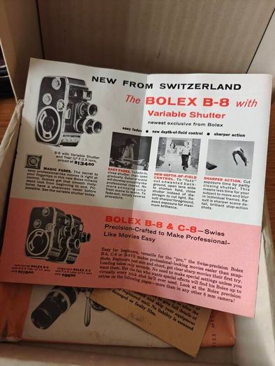 Vintage Paillard Bolex B8 8mm Cine Camera | Swiss Made | Boxed | Original Manuals & Accessories