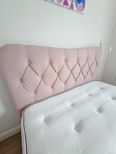 Pink Double bed frame and quality mattress