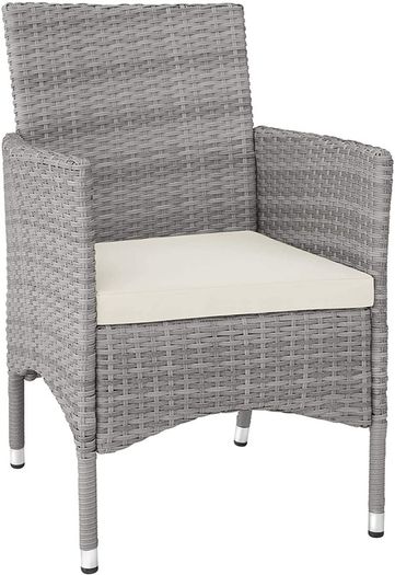 Poly Rattan Garden Chairs Set of 2 incl. Cushions and 2 Cover Sets and Stainless Steel Screws | Various Colours, Set of 2