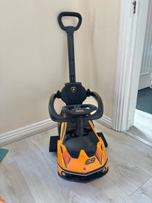 Lamborghini Car 2-in-1 Push-Along Ride On Orange