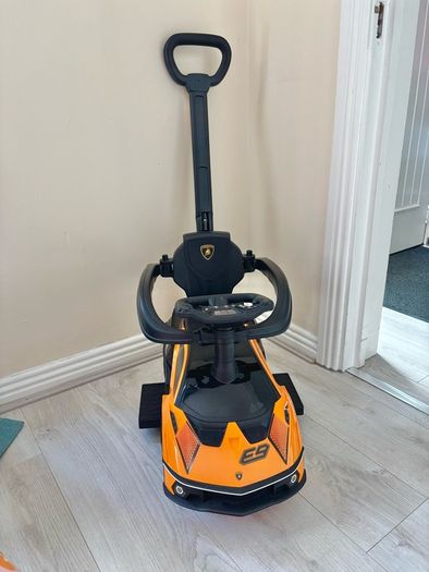 Lamborghini Car 2-in-1 Push-Along Ride On Orange