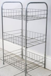 Chrome-plated three-tier container | basket
